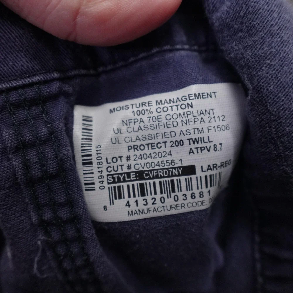 Lapco FR Coveralls Mens Large Regular Blue Cotton Twill Flame Resistant Workwear